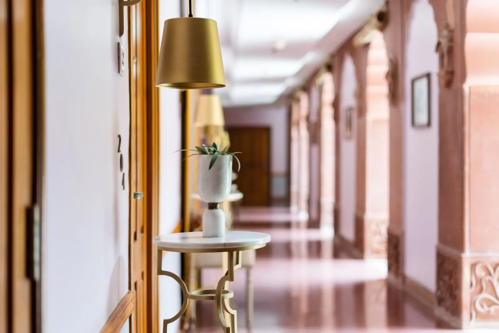 Norquavian Royal Lodge interior corridor